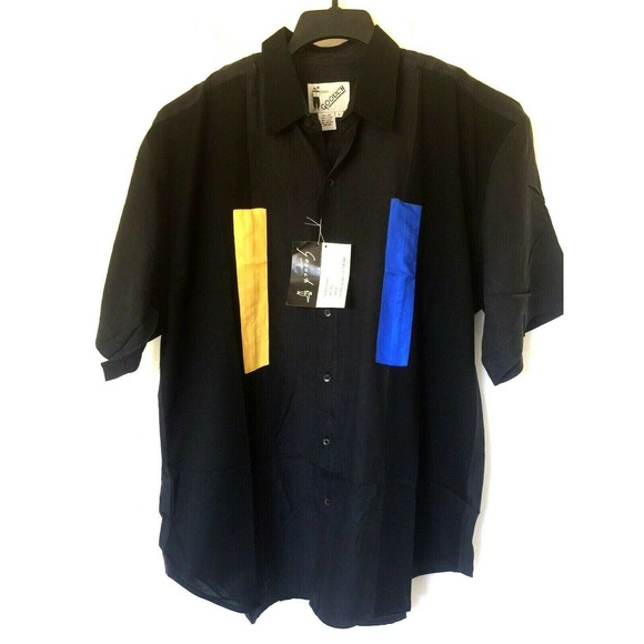 NWT GOOUCH Shirt Button Down Silk Men Pop Art 80' - Picture 3 of 5
